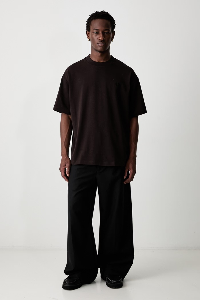 Fred Perry T-shirt męski bawełniany M3481.33C brązowy AW26