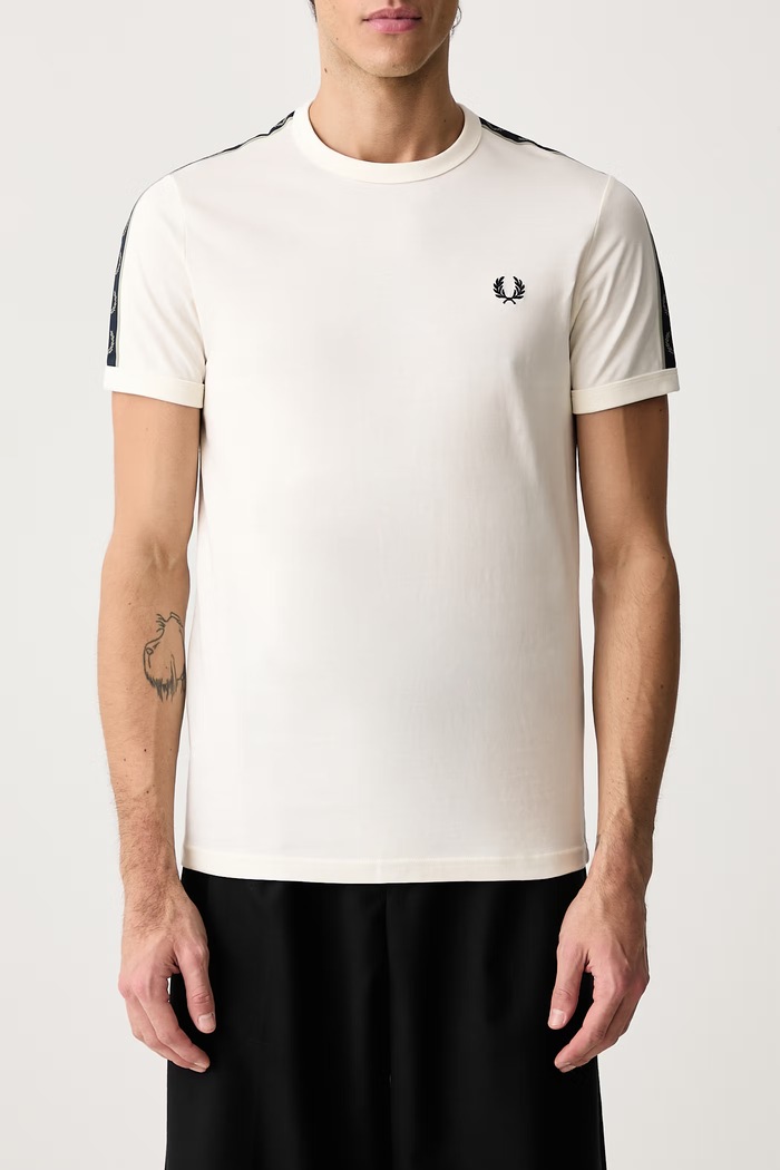 T-shirt męski bawełniany Fred Perry beżowy M4613.30B