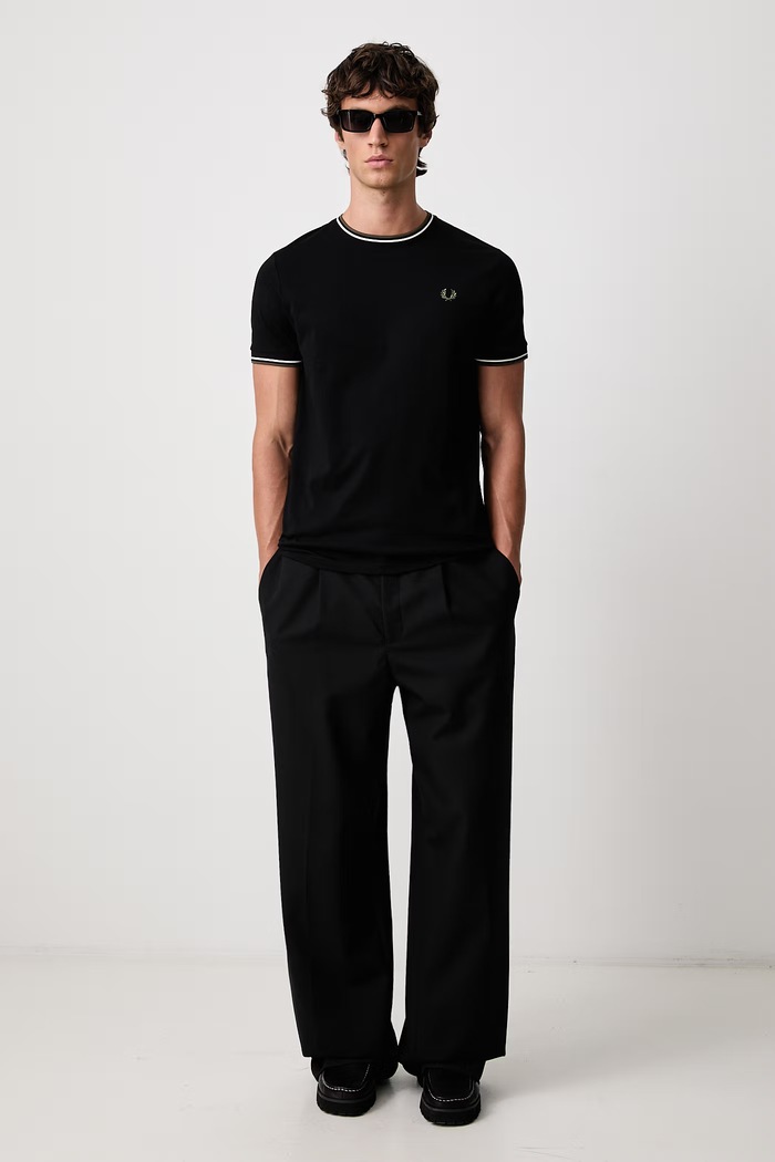 Fred Perry T-shirt męski bawełniany M1588V.W54 czarny AW26