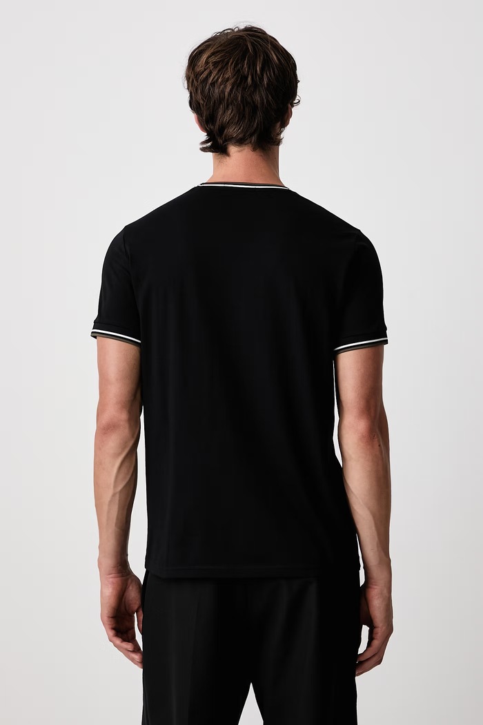Odzież Fred Perry T-shirt męski bawełniany M1588V.W54 czarny
