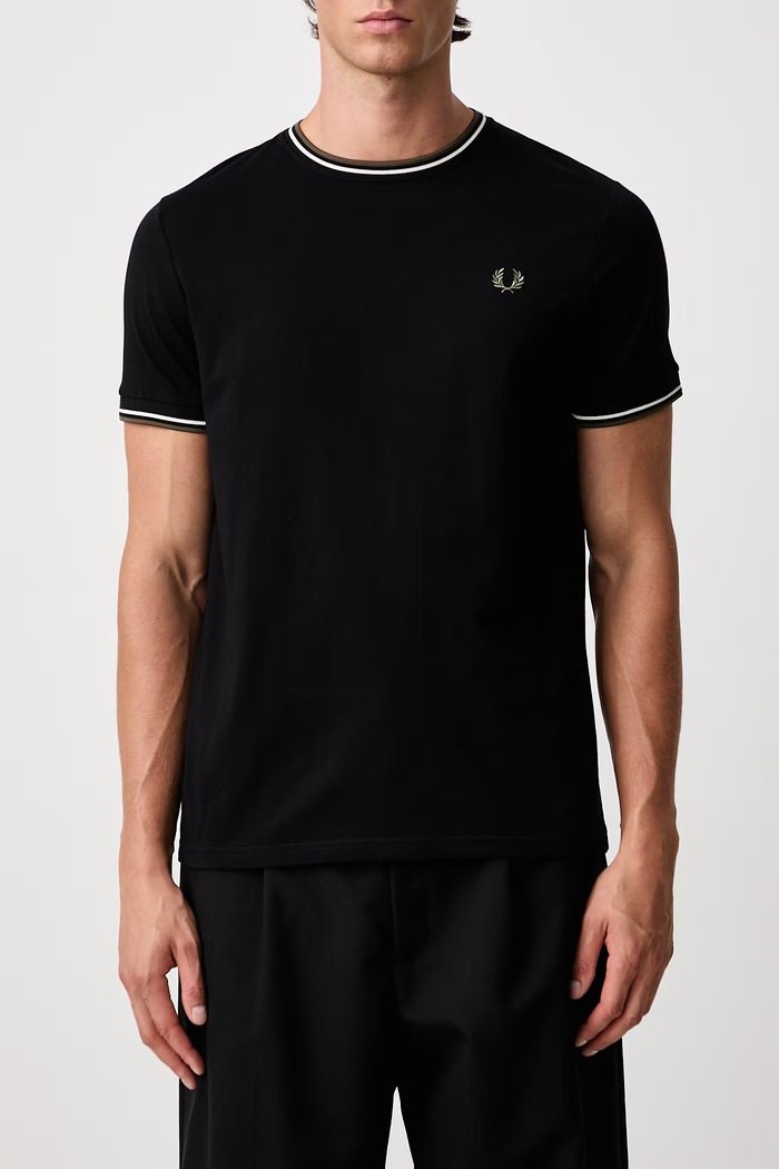 T-shirt męski bawełniany Fred Perry czarny M1588V.W54
