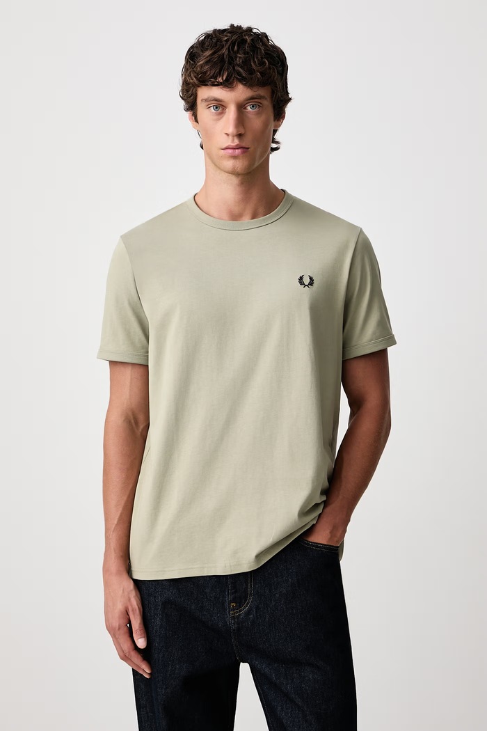 Fred Perry T-shirt męski bawełniany zielony M3519.R89