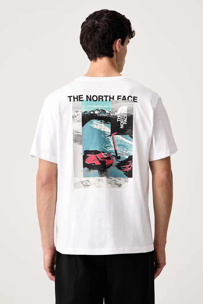The North Face T-shirt ανδρικό βαμβακερό Collage Relaxed λευκό NF0A8H5KFN41