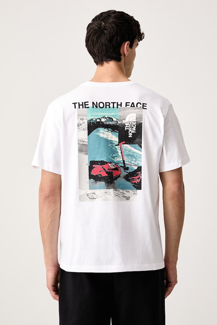 The North Face T-shirt ανδρικό βαμβακερό Collage Relaxed λευκό NF0A8H5KFN41