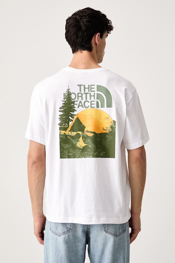The North Face T-shirt ανδρικό βαμβακερό Pitch a tent Relaxed λευκό NF0A8H59FN41