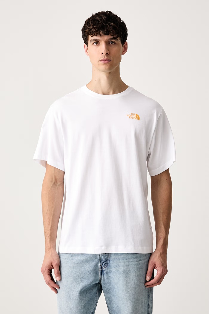 Ρούχα The North Face T-shirt ανδρικό βαμβακερό Pitch a tent Relaxed NF0A8H59FN41 λευκό