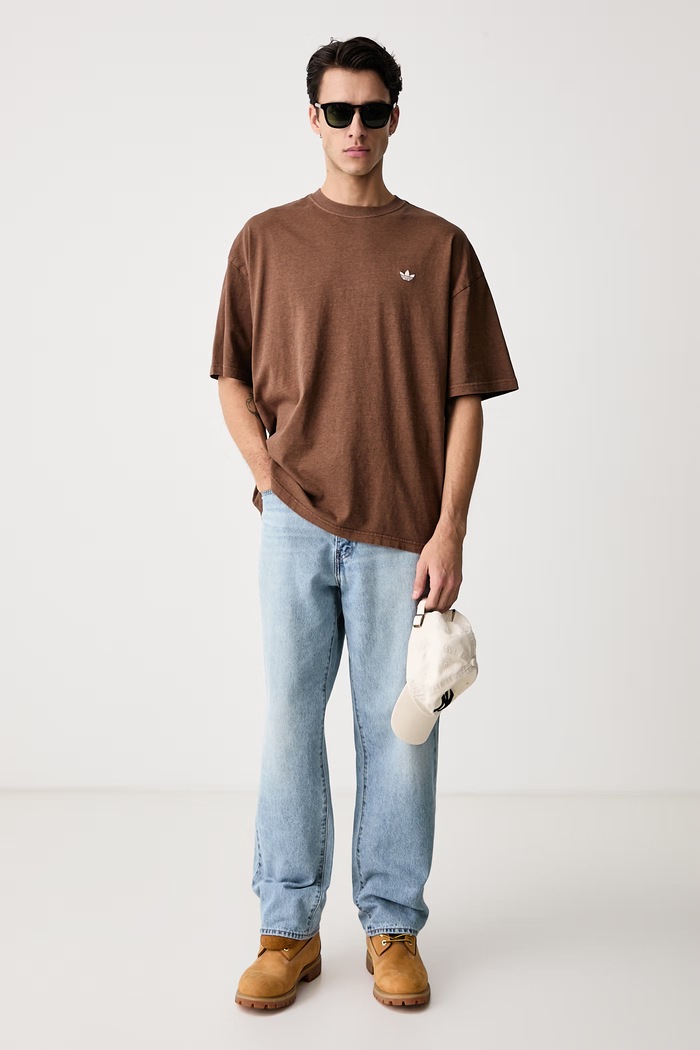 adidas Originals T-shirt ανδρικό βαμβακερό Trefoil Essentials KY5382 καφέ AW26