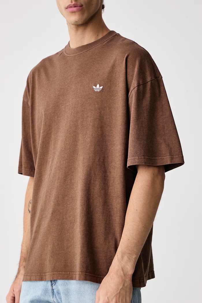 T-shirt ανδρικό βαμβακερό Trefoil Essentials adidas Originals KY5382 καφέ
