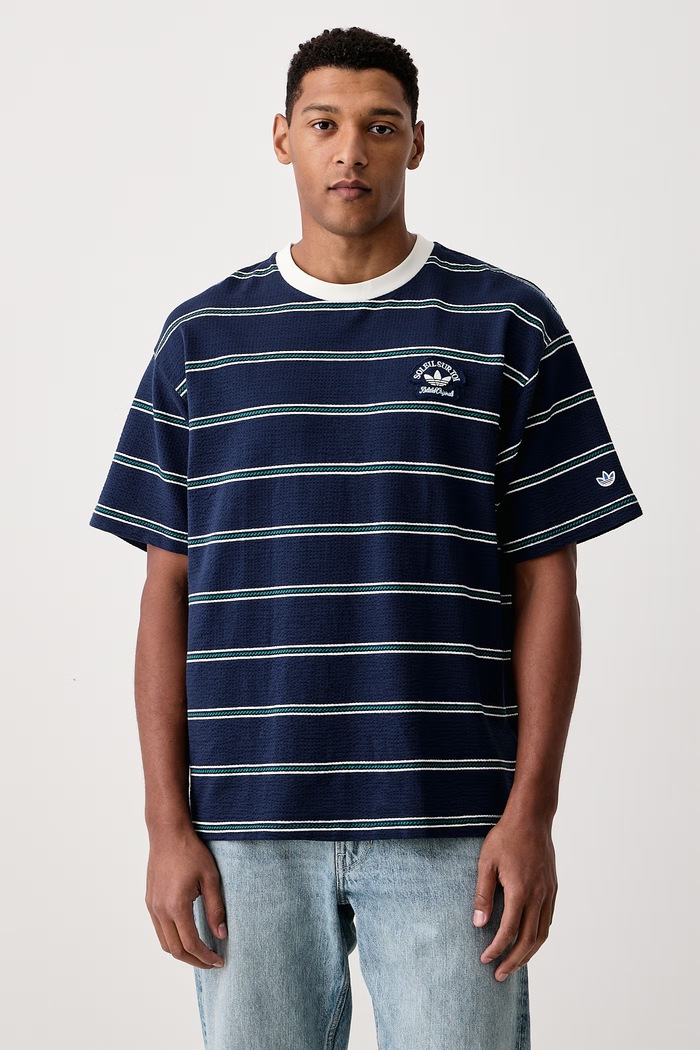 adidas Originals Férfi póló pamut elasztánnal Resort sötétkék KW8248