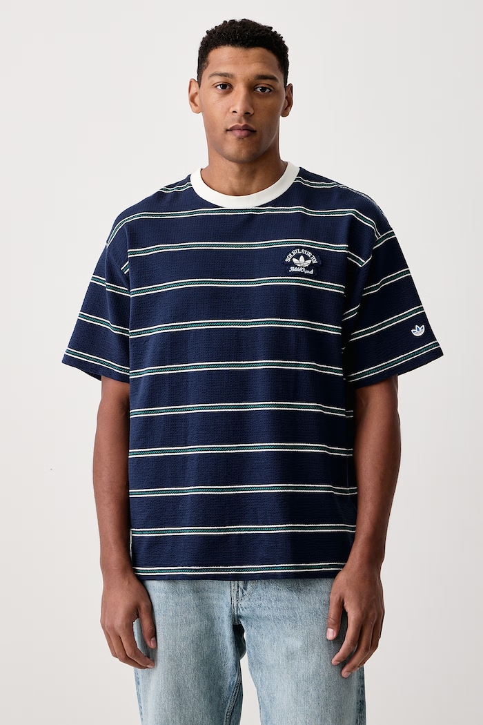 adidas Originals Férfi póló pamut elasztánnal Resort sötétkék KW8248