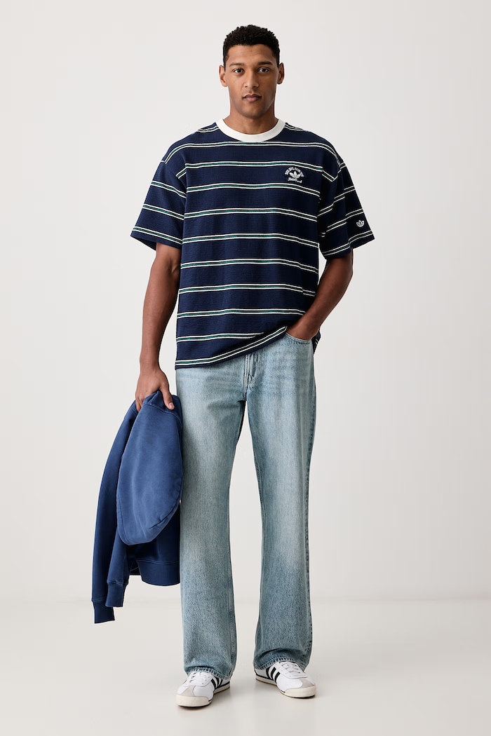 adidas Originals Férfi póló pamut elasztánnal Resort KW8248 sötétkék AW26