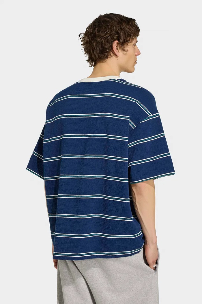 adidas Originals T-shirt męski bawełniany z elastanem Resort KW8248 granatowy AW26