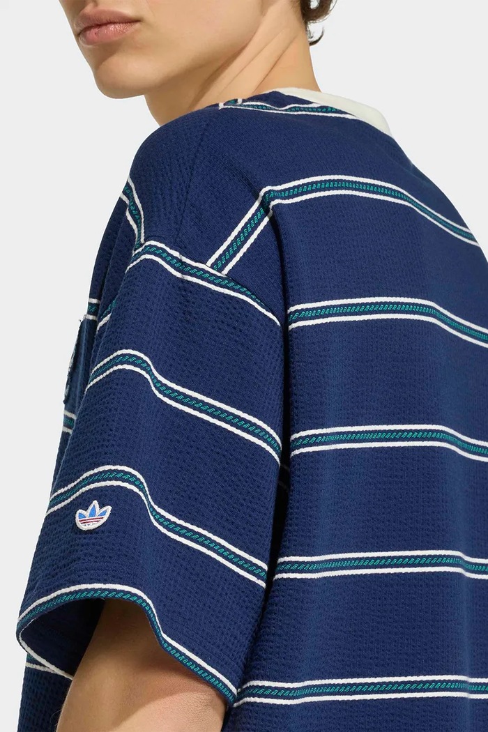 T-shirt męski bawełniany z elastanem Resort adidas Originals granatowy KW8248