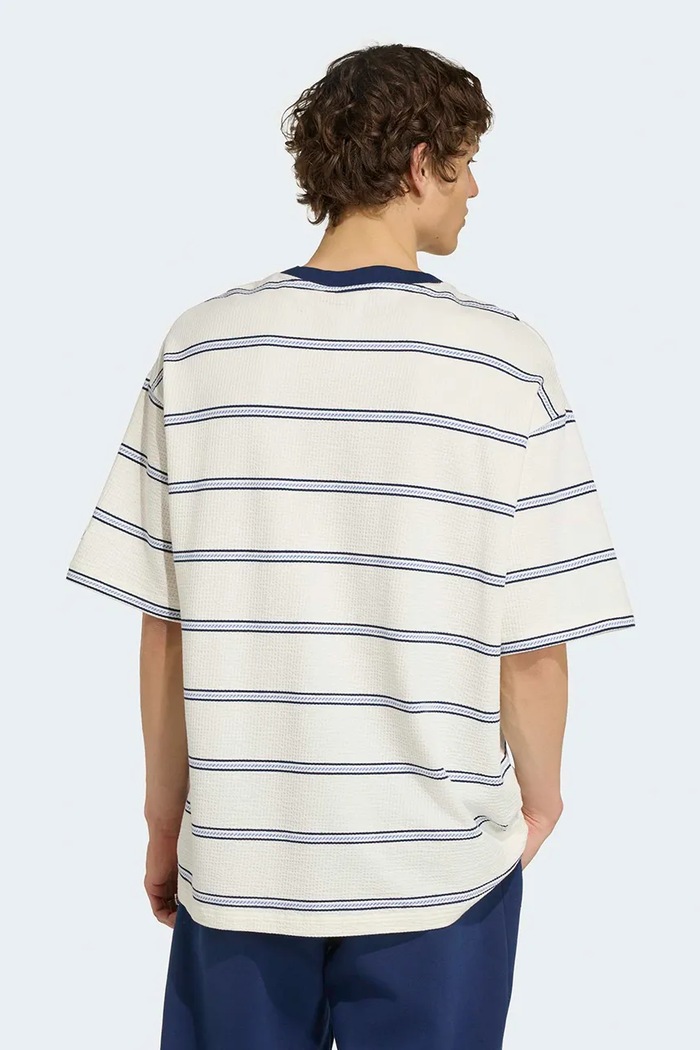 adidas Originals T-shirt męski bawełniany z elastanem Resort KW8247 beżowy AW26