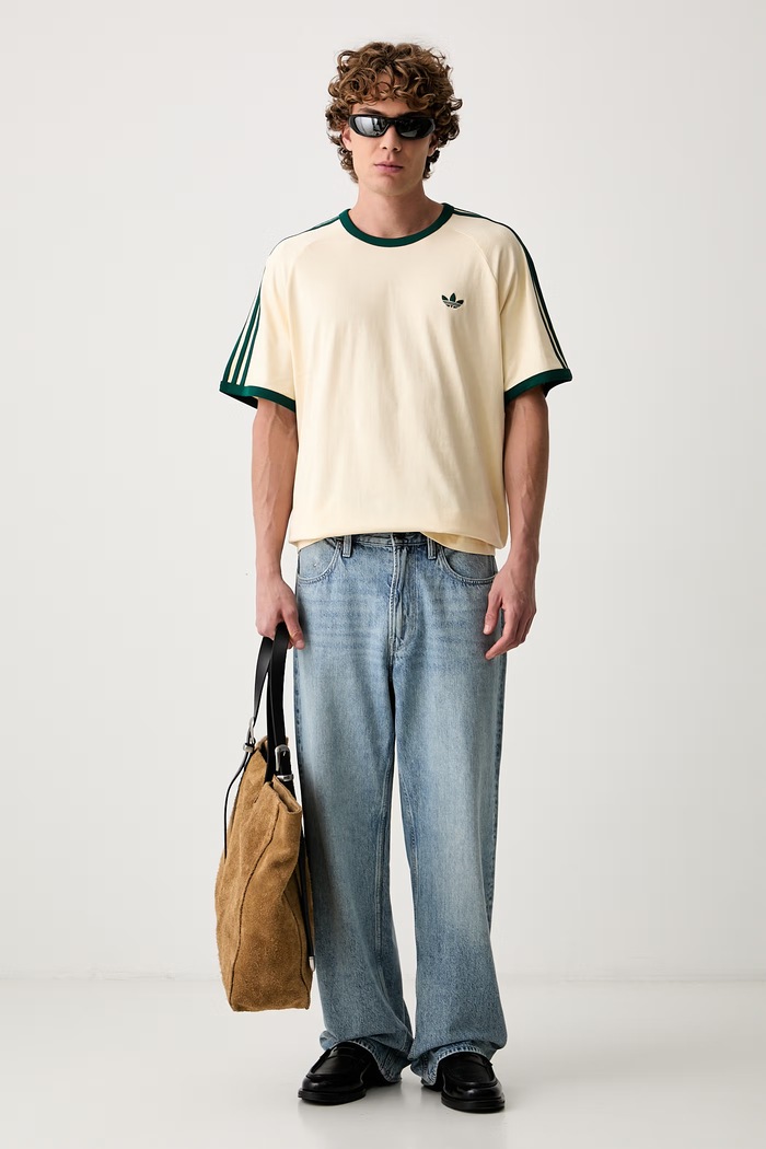 adidas Originals T-shirt męski bawełniany KT5058 żółty AW26