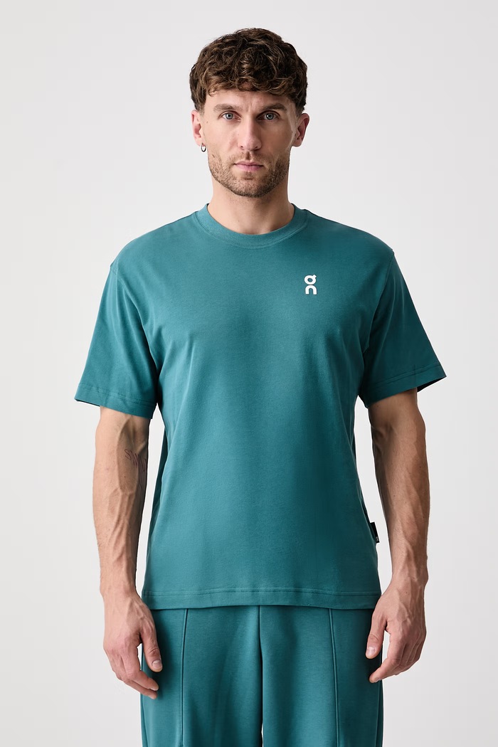 On T-shirt męski bawełniany Club T turkusowy 1ME10050209