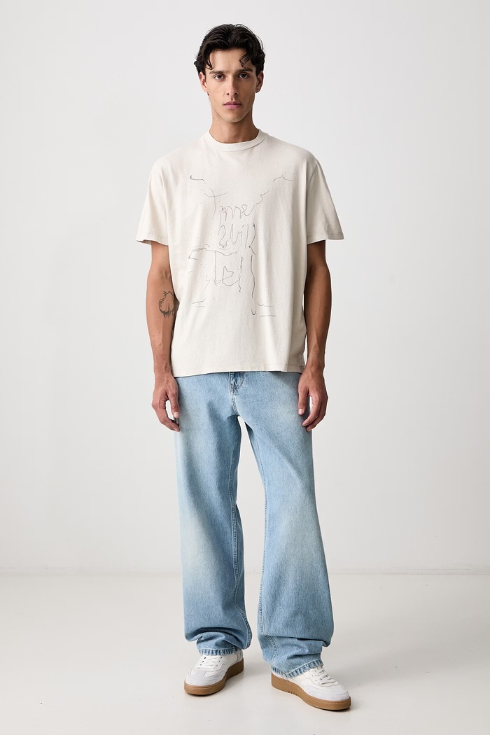 Our Legacy T-shirt bawełniany męski M4266BE beżowy AW26