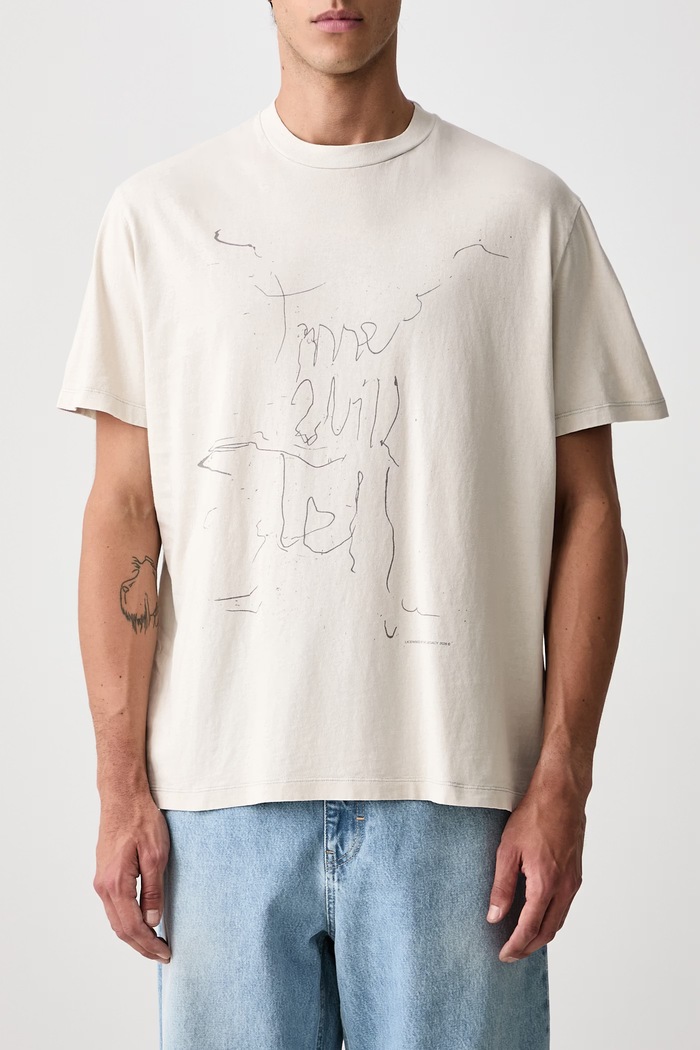 T-shirt bawełniany męski Our Legacy beżowy M4266BE