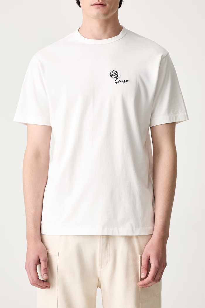 Kenzo T-shirt bawełniany męski biały FG65TS2924SG