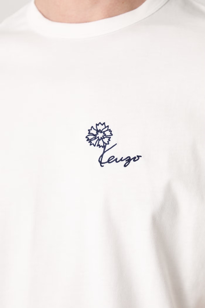 Kenzo T-shirt bawełniany męski FG65TS2924SG biały