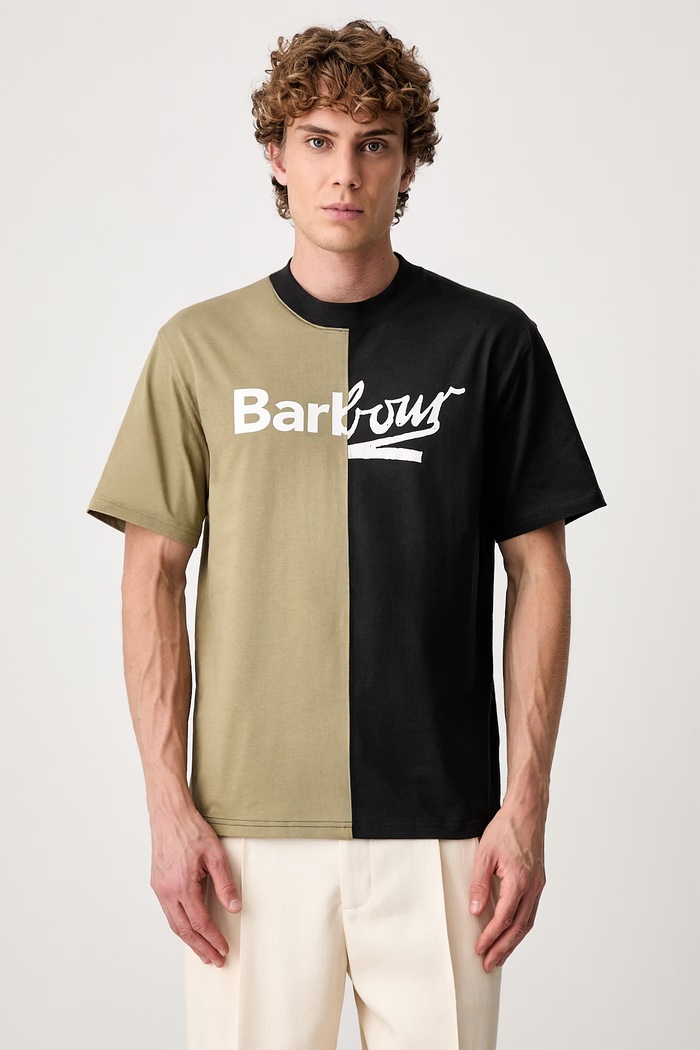 Barbour Mash Up T-shirt bawełniany męski czarny MTS1694BK31