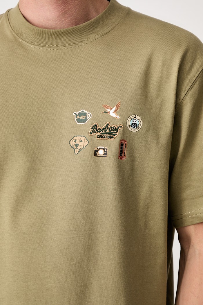 Barbour Pin Badge Graphic T-shirt bawełniany męski MTS1693OL31