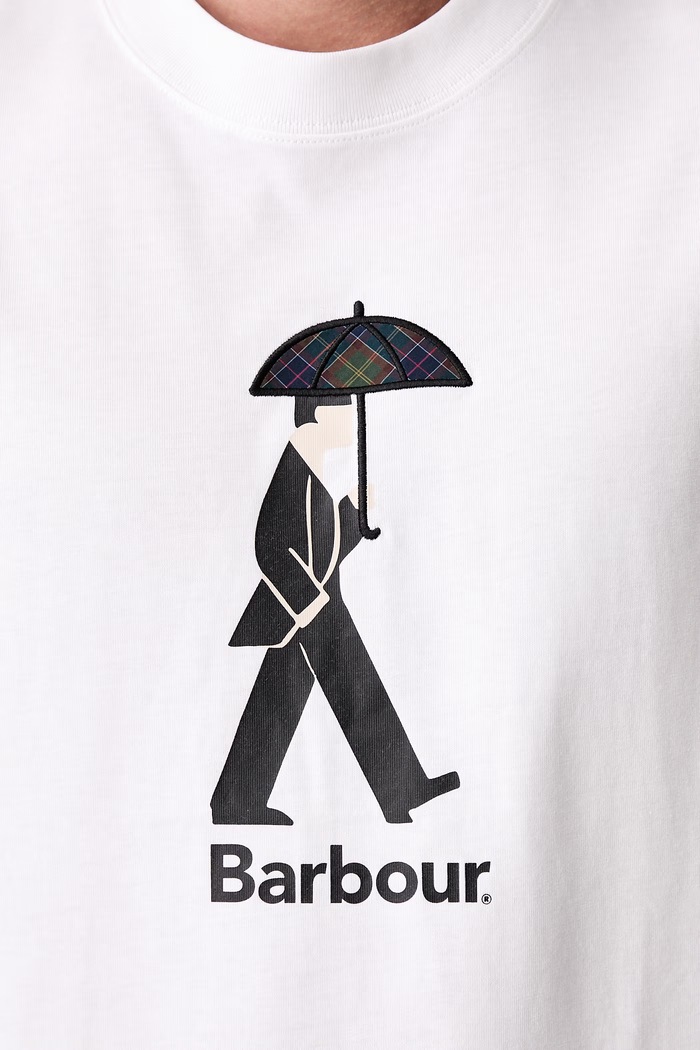 Barbour T-shirt bawełniany męski MTS1692WH11 biały