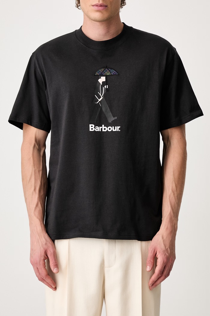 Barbour T-shirt bawełniany męski MTS1692BK31 czarny
