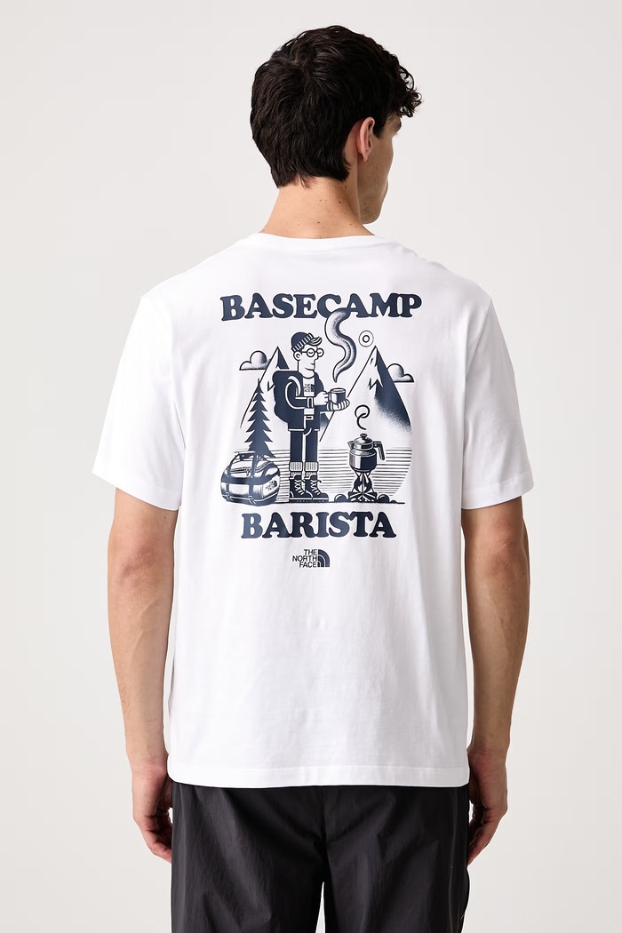 The North Face T-shirt ανδρικό βαμβακερό Basecamp λευκό NF0A8JAAYBO1
