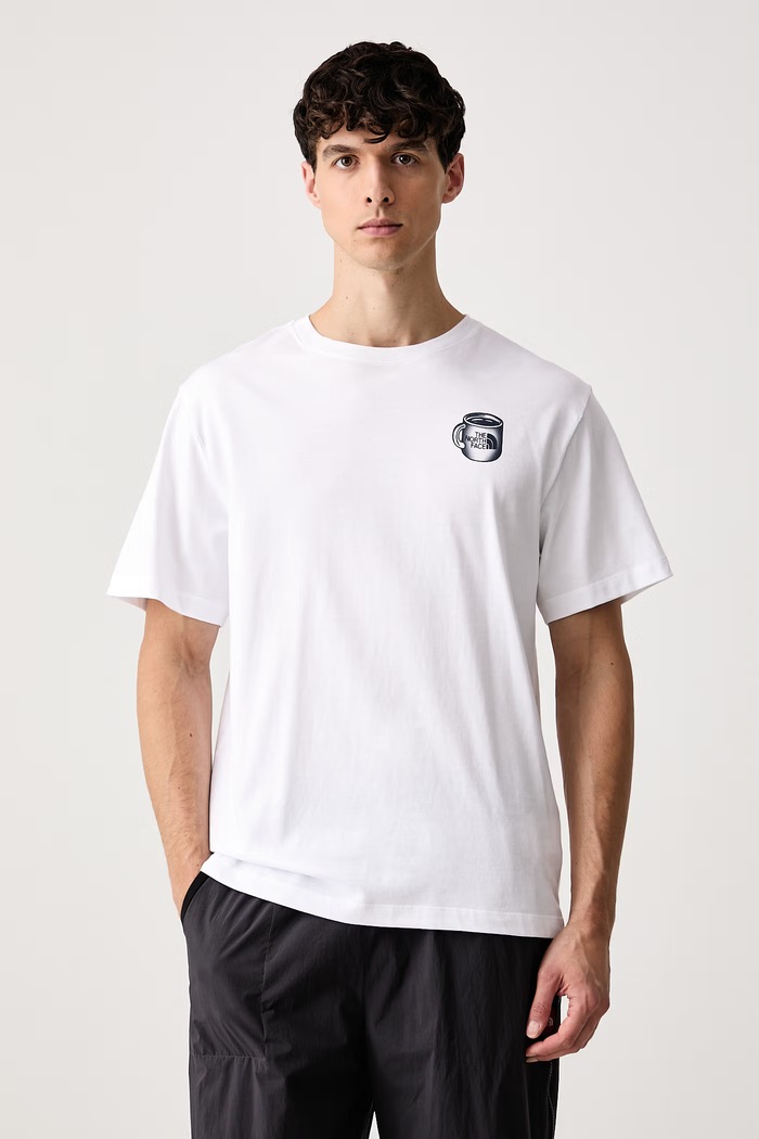 Ρούχα The North Face T-shirt ανδρικό βαμβακερό Basecamp NF0A8JAAYBO1 λευκό