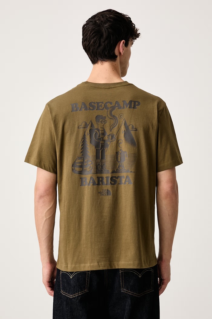 Odzież The North Face T-shirt męski bawełniany Basecamp NF0A8JAA2EK1 zielony