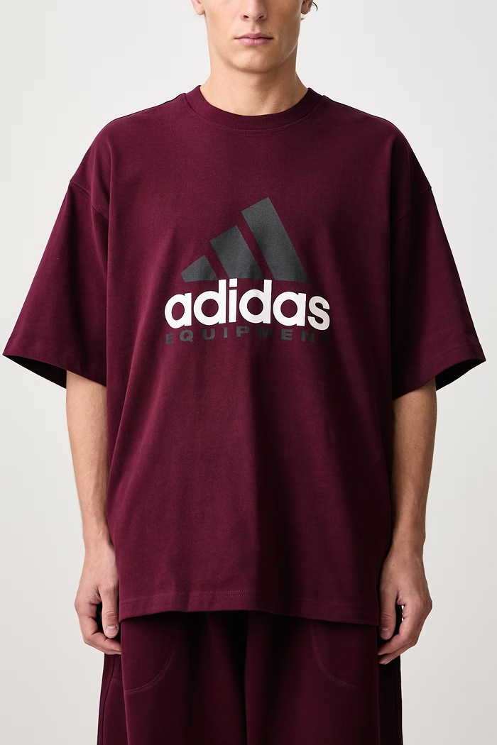 Equipment T-shirt bawełniany męski adidas Originals bordowy KR3963