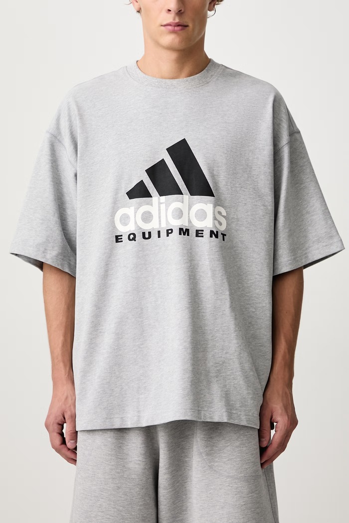 Equipment T-shirt skórzany męski adidas Originals szary KR3962