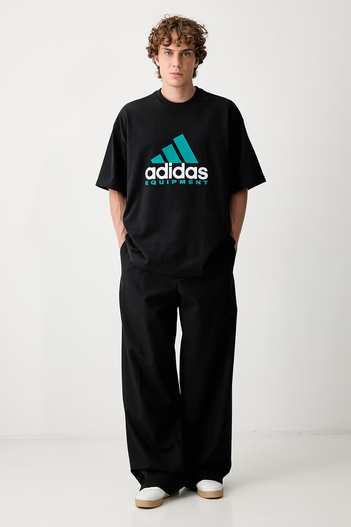 adidas Originals Equipment T-shirt oversize bawełniany męski KR3961 czarny AW26