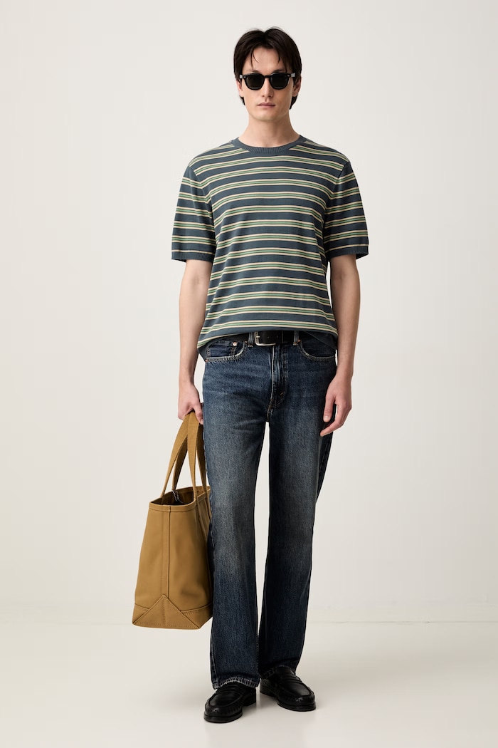 Levi's pletena majica kratkih rukava za muškarce od pamuka SS SWEATER 007TB zelena AW26