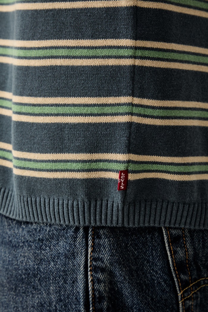 Levi's pletena majica kratkih rukava za muškarce od pamuka SS SWEATER 007TB zelena