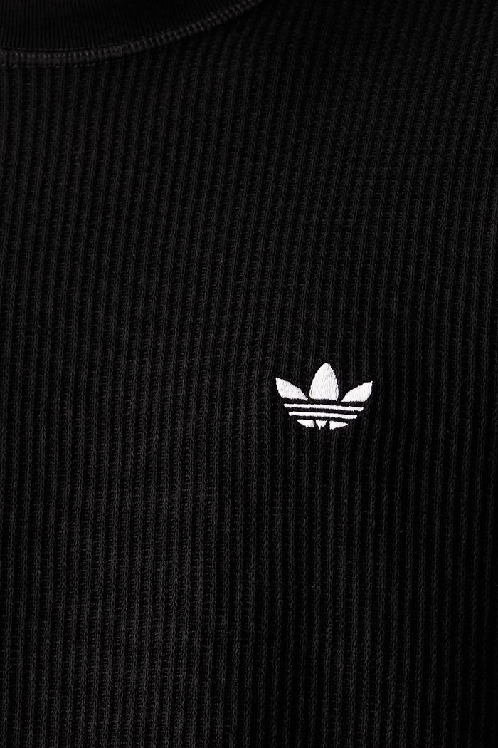 adidas Originals kratka majica moška bombažna Trefoil Essentials Waffle KS4180 črna