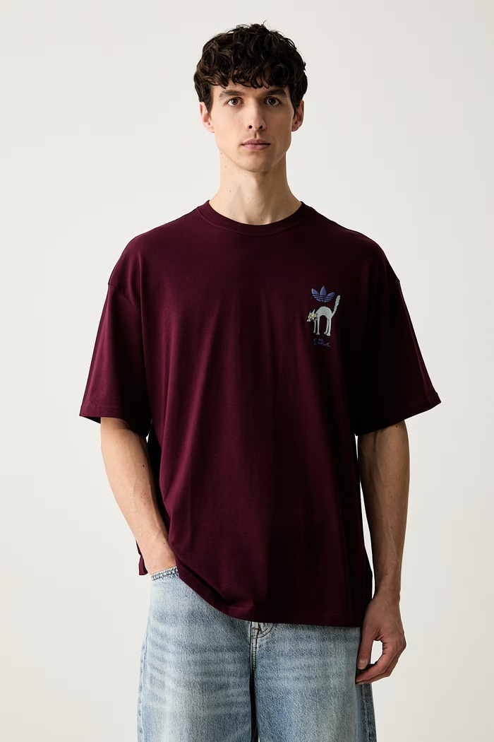 Odzież adidas Originals T-shirt męski bawełniany Snowball LG5065 bordowy