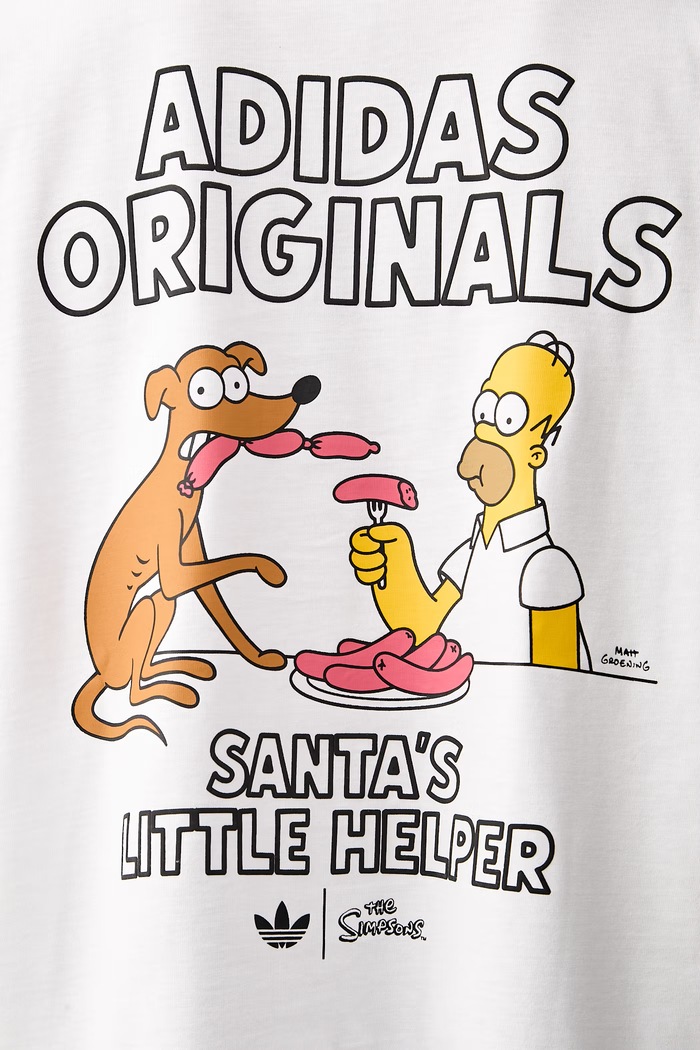 adidas Originals T-shirt męski bawełniany Little Santas Helper LG5060 biały