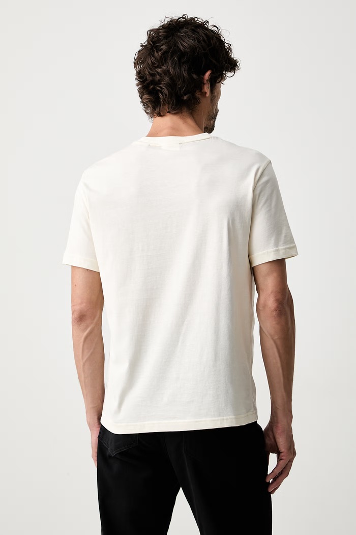 Odzież Gant T-shirt męski bawełniany 2003459 beżowy