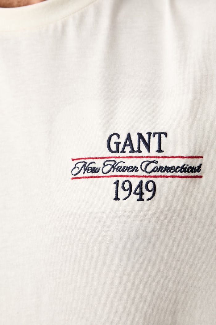 Gant T-shirt męski bawełniany 2003459 beżowy
