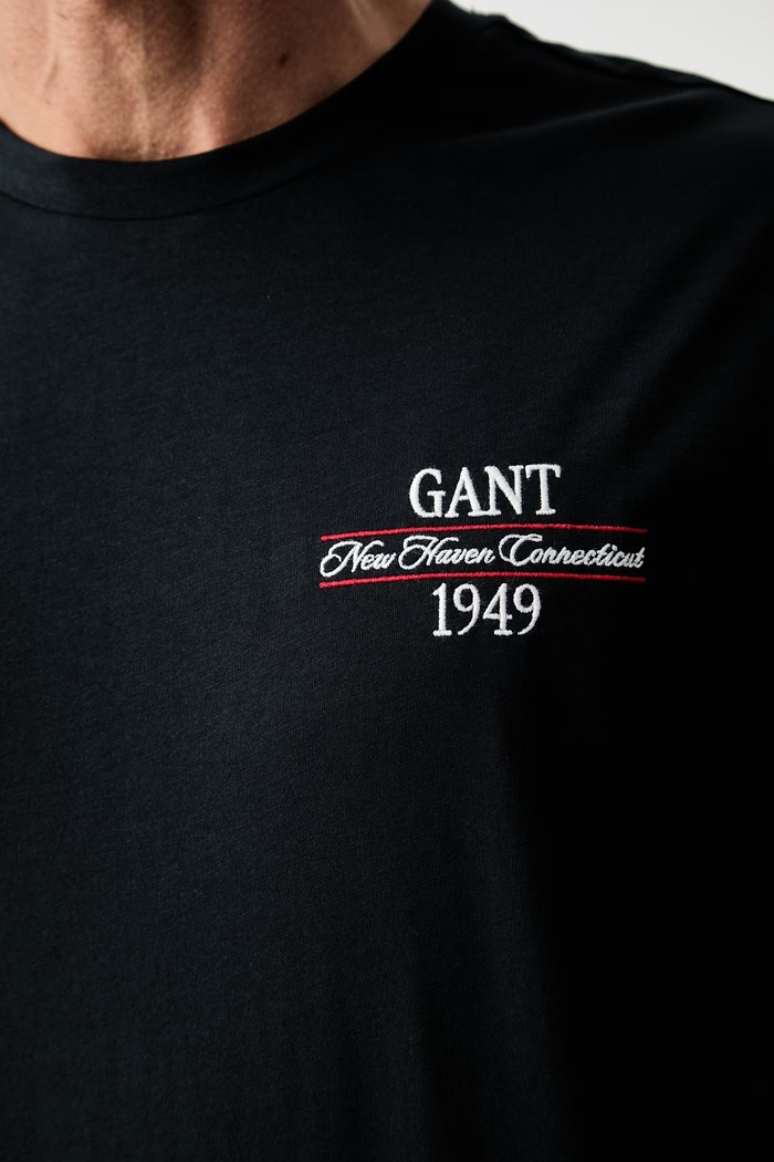 Gant T-shirt męski bawełniany 2003459 czarny