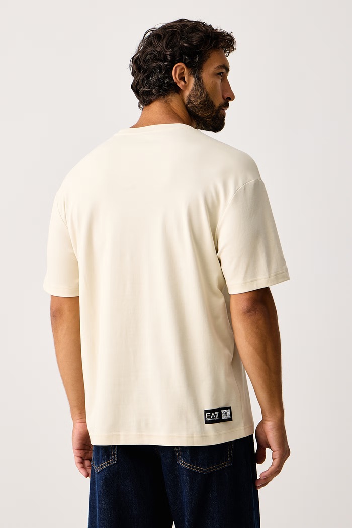 Odzież EA7 Emporio Armani T-shirt męski bawełniany AF10441.7M002212 beżowy