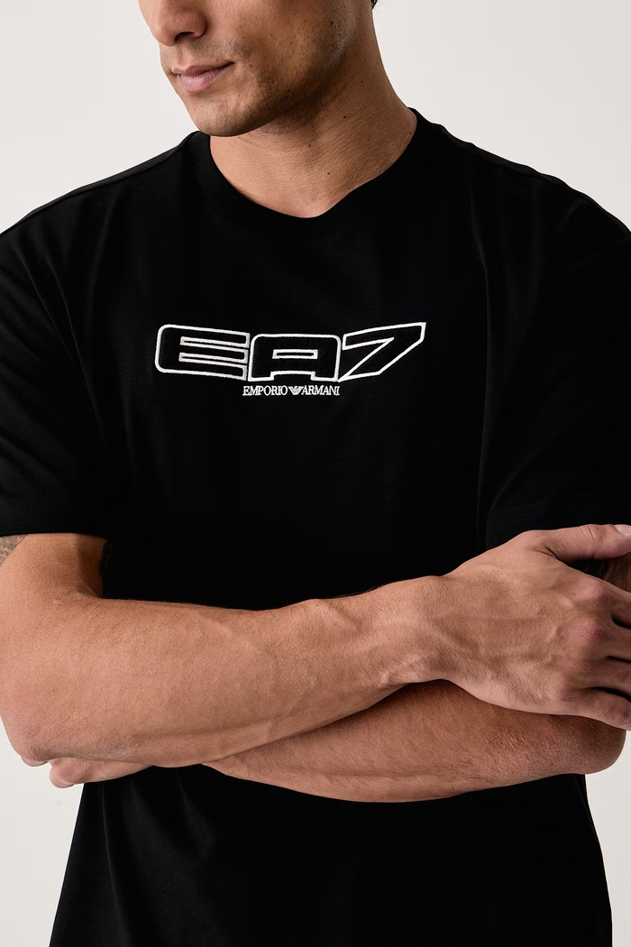 T-shirt męski bawełniany EA7 Emporio Armani AF10441.7M002212 czarny