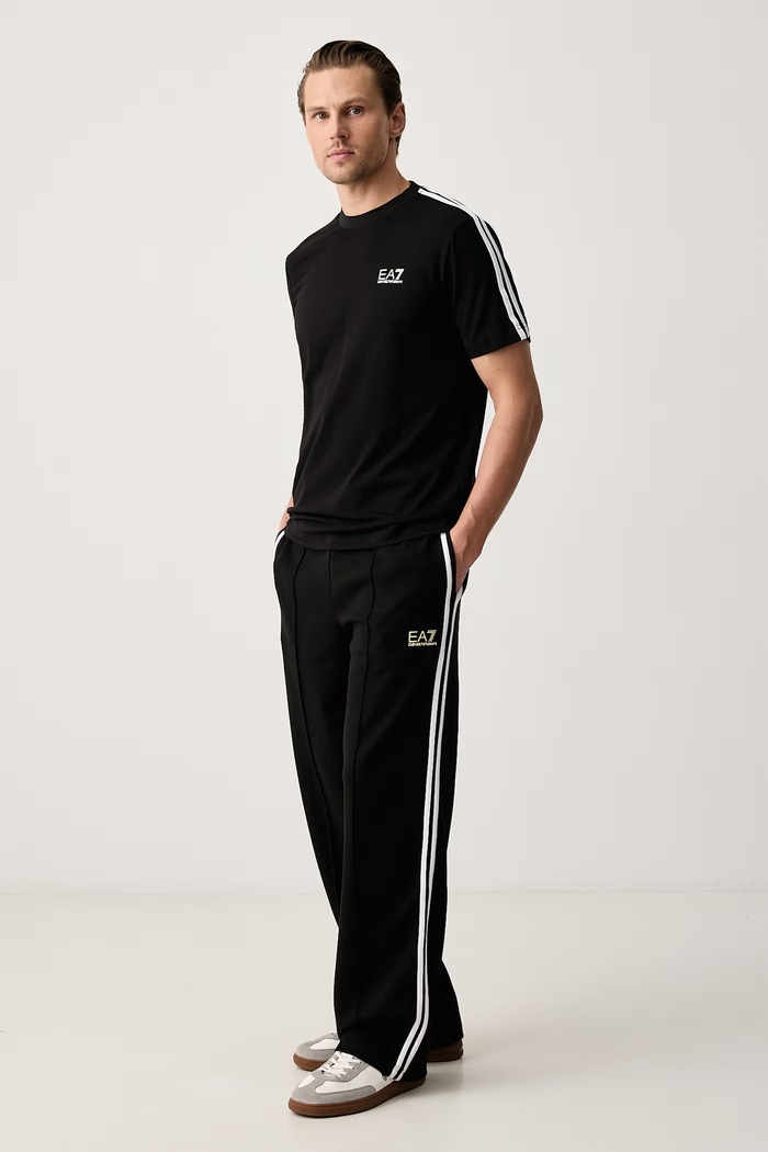 EA7 Emporio Armani T-shirt męski bawełniany z elastanem AF10373.7M002501 czarny AW26