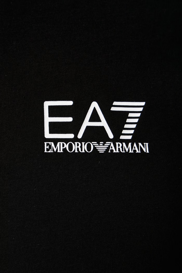 T-shirt męski bawełniany z elastanem EA7 Emporio Armani czarny AF10373.7M002501