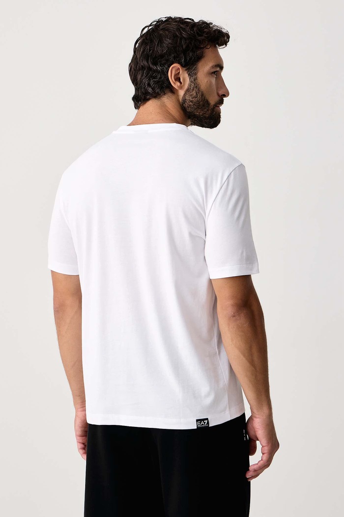 Odzież EA7 Emporio Armani T-shirt męski bawełniany AF12503.7M002128 biały