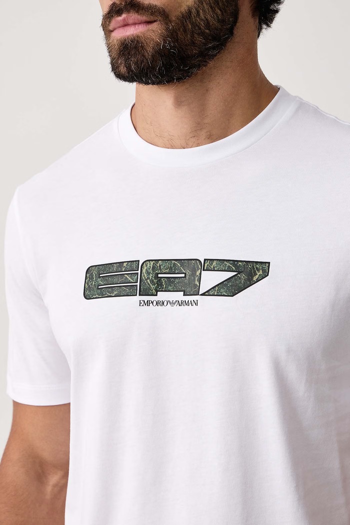 T-shirt męski bawełniany EA7 Emporio Armani AF12503.7M002128 biały