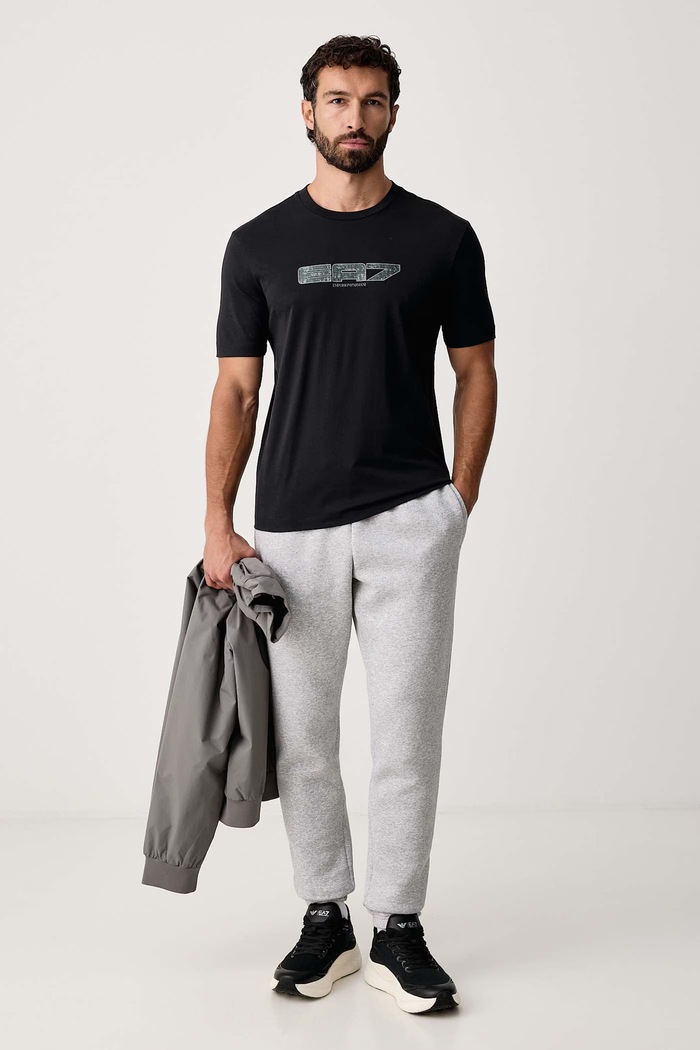 EA7 Emporio Armani T-shirt męski bawełniany AF12503.7M002128 czarny AW26