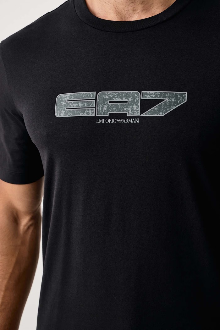 T-shirt męski bawełniany EA7 Emporio Armani AF12503.7M002128 czarny